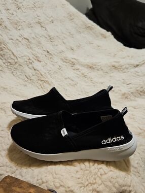 adidas Women's Black Slip-On Cloudfoam Sneakers